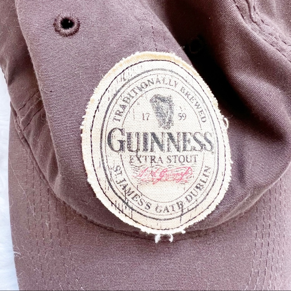 GUINNESS brown hat ball cap distressed adjustable - Picture 5 of 6
